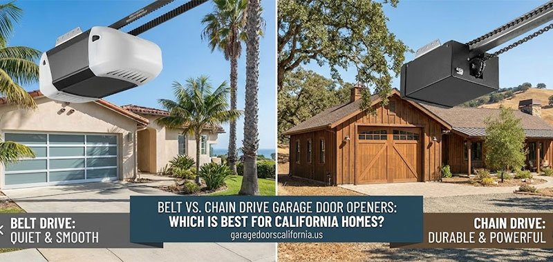 Belt vs. Chain Drive Garage Door Openers: Which Is Best for California Homes?