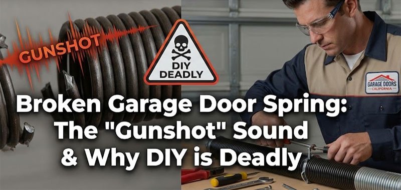 Broken Garage Door Spring: The "Gunshot" Sound & Why DIY is Deadly