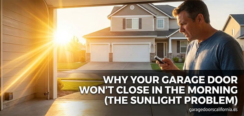 Why Your Garage Door Won't Close in the Morning (The Sunlight Problem)
